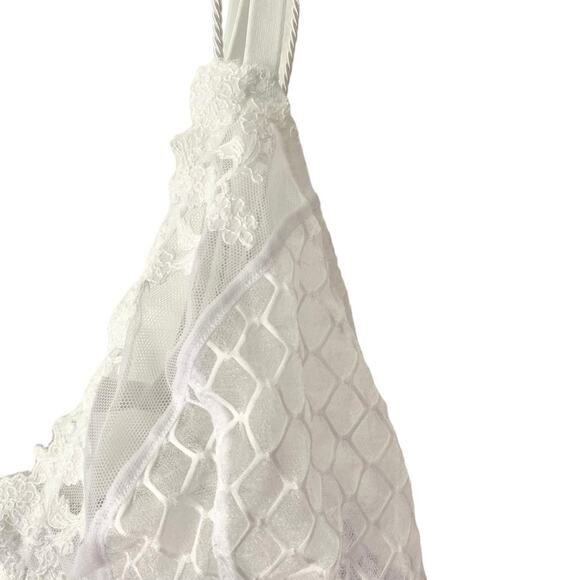 Savage X Fenty Bondage Front Closure Bralette White Lace NWTs size XL - Picture 7 of 10